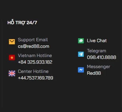 Liên hệ Red88 dễ dàng với 6 cách