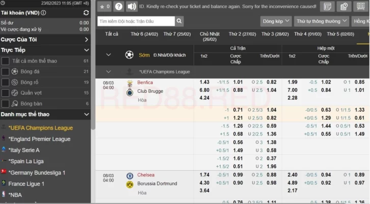 Một trong những sảnh cược hấp dẫn tại Red88